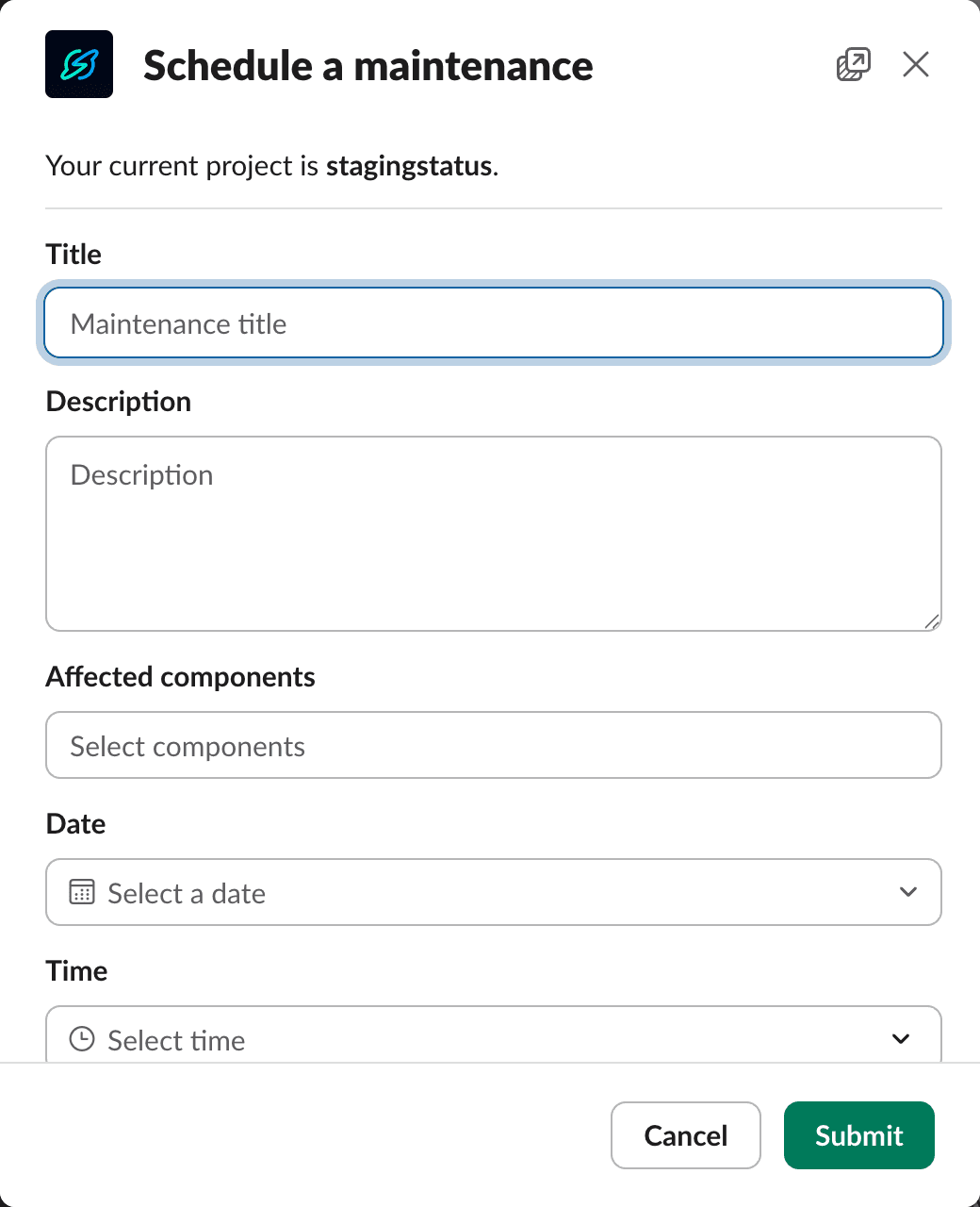Schedule maintenance
